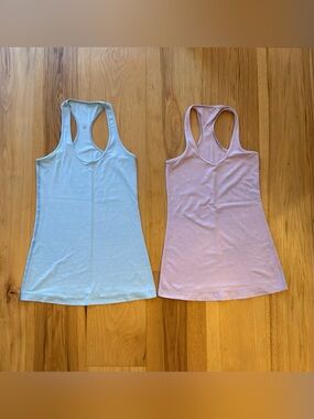 Lululemon Racer Back Light Blue and Lavender Racerback Tank Top BUNDLE, Size 4,6